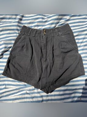 Vintage Black High-Waisted Soft Denim Shorts